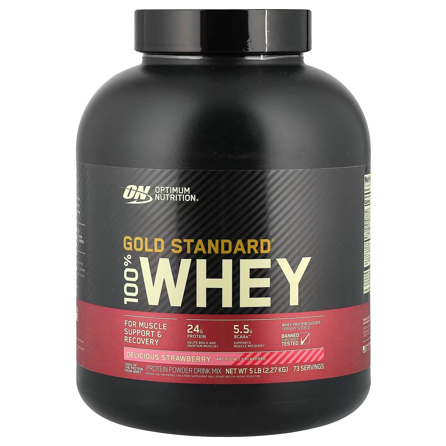 Optimum Nutrition, Gold Standard® 100% Whey, Suero de leche, Fresa deliciosa, 2,27 kg (5 lb)