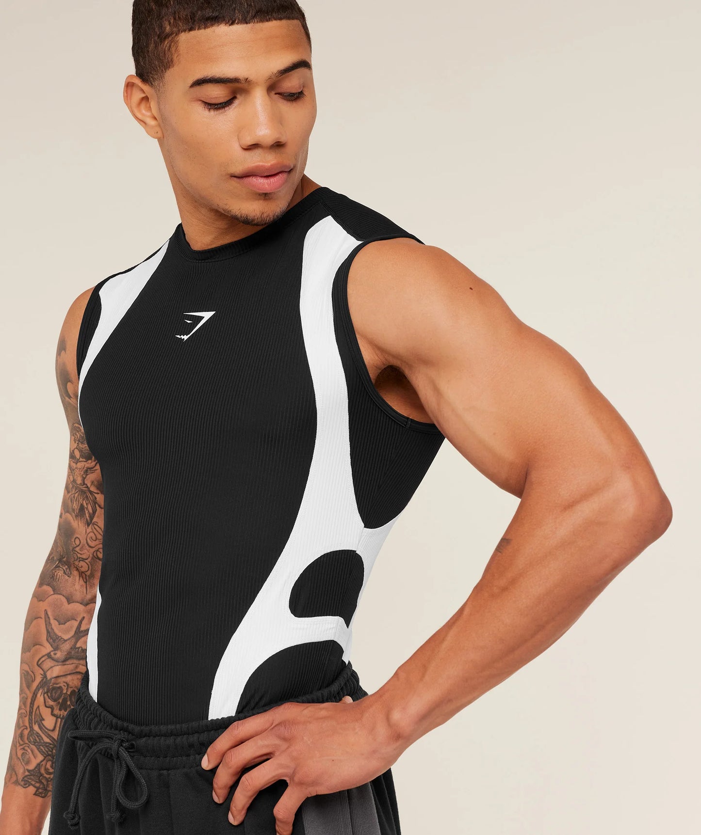 GYMSHARK X CARLOS BELCAST TANK BASELAYER - GS BLACK
