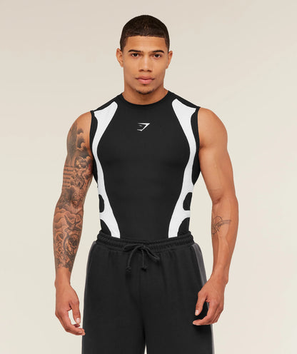 GYMSHARK X CARLOS BELCAST TANK BASELAYER - GS BLACK