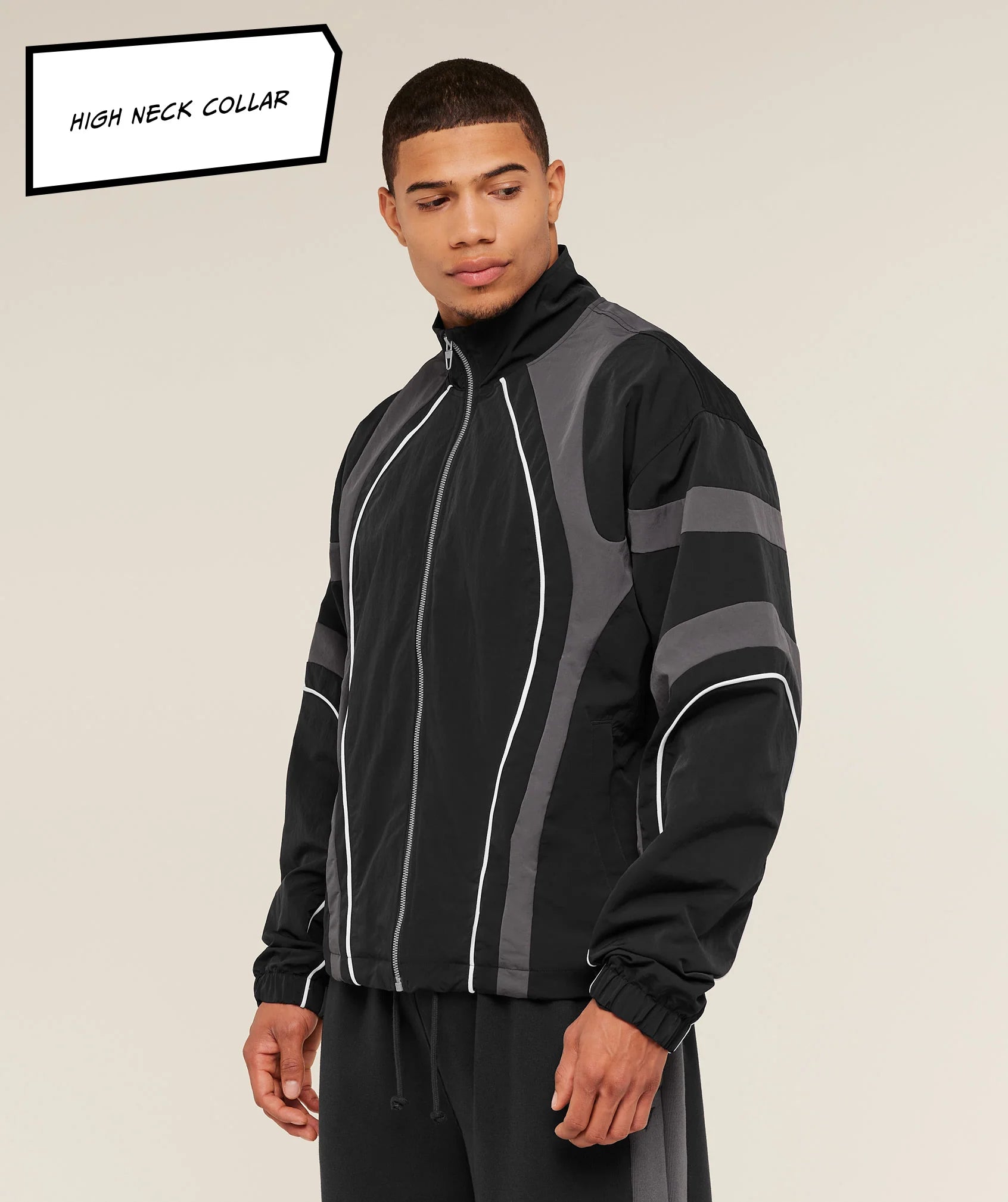 GYMSHARK X CARLOS BELCAST TRACK JACKET - GS BLACK