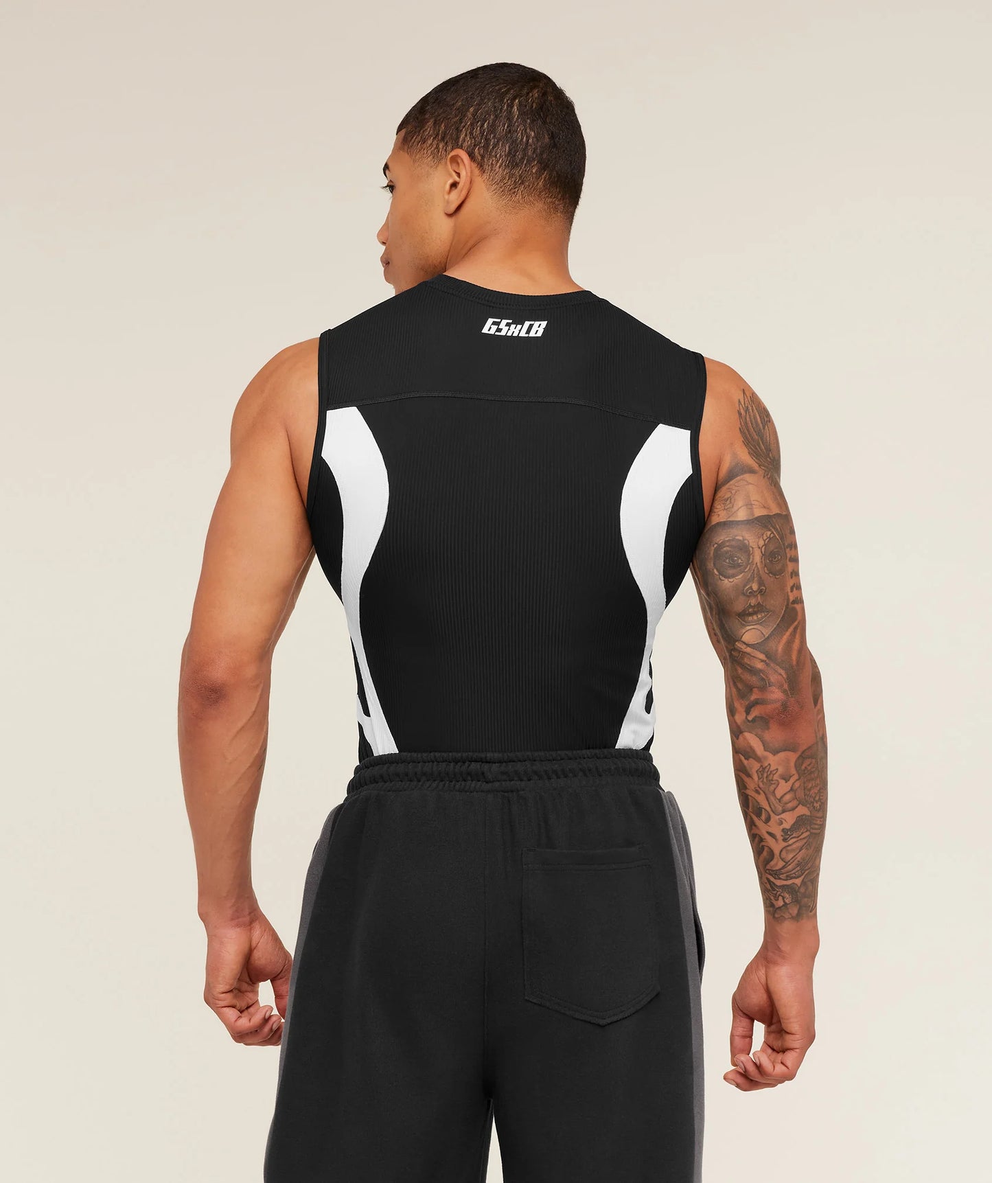 GYMSHARK X CARLOS BELCAST TANK BASELAYER - GS BLACK