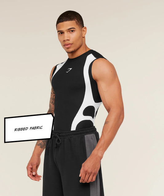 GYMSHARK X CARLOS BELCAST TANK BASELAYER - GS BLACK