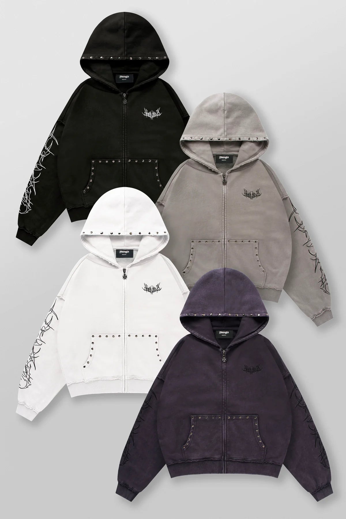 TRIBAL STUD ZIP-UPS