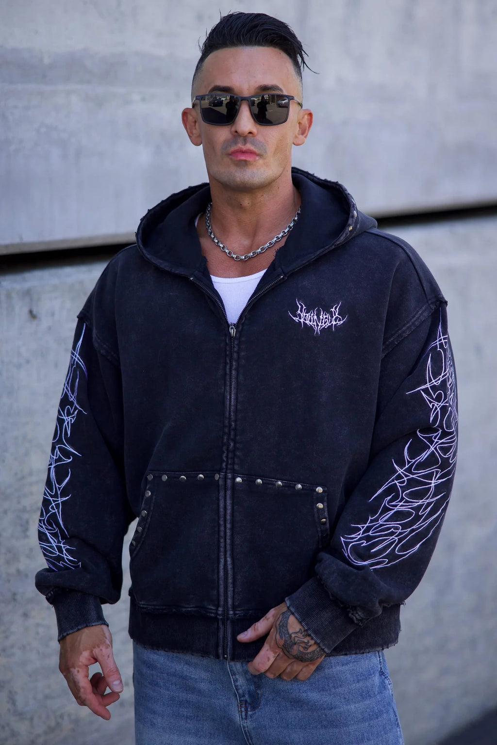 TRIBAL STUD ZIP-UPS