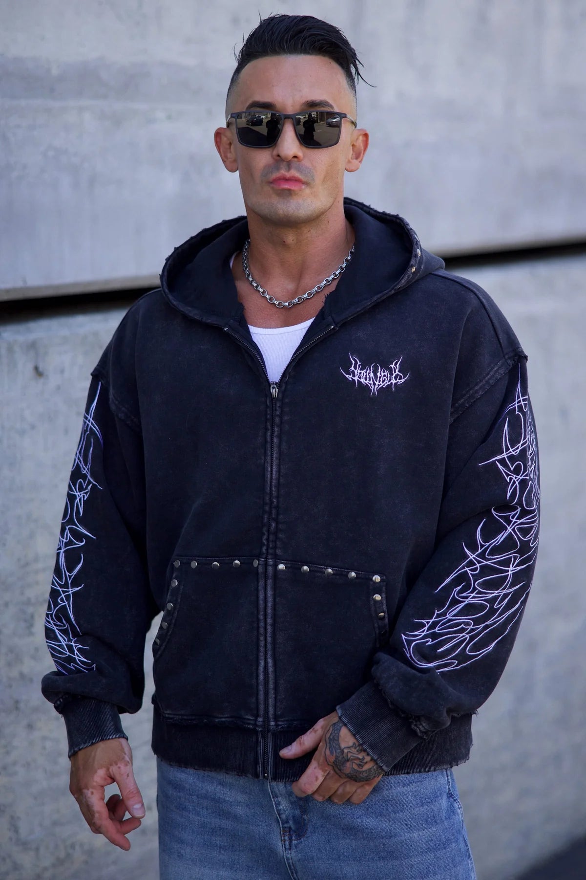 TRIBAL STUD ZIP-UPS